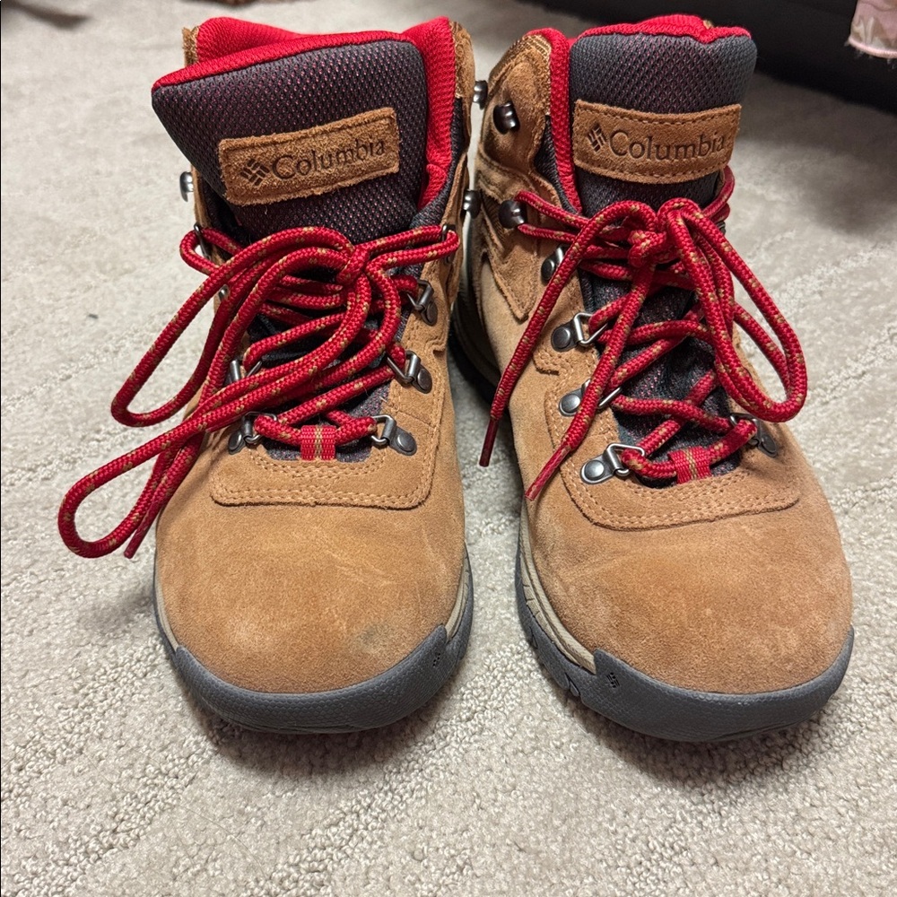 Columbia Women's Waterproof Brown and Red Hiking Boots